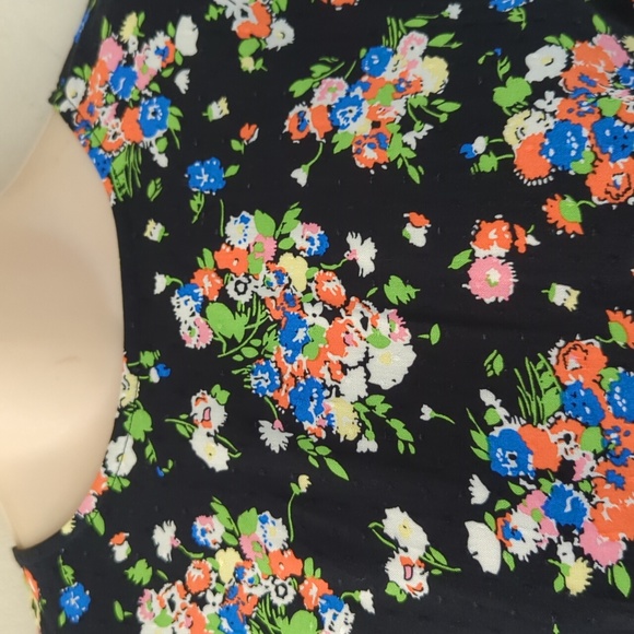 Boden Crew Neck Fit-and-Flare Dress Black, Wild Cluster - Picture 6 of 16